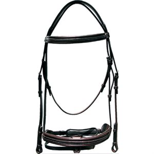 Sage Family Padded Rounded English Bridle with Crank Noseband - Brown
