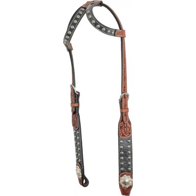 Country Legend Elephant Carving with Sun Spots Double Ear Headstall
