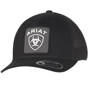 Ariat Men's Baseball Cap - Black & Grey Logo Patch 