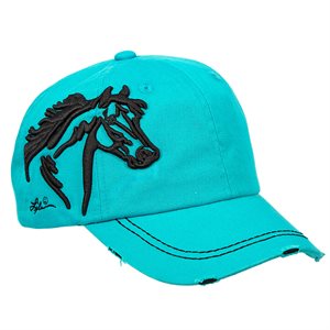 AWST Embroidered Horse Head Cap - Turquoise