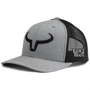 Ranch Brand Rancher Cap - Gray & Black with Black Logo
