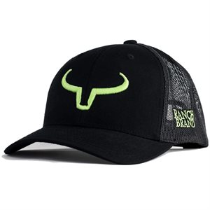 Ranch Brand Rancher Cap - Black with Lime Logo