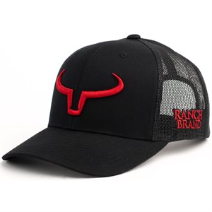  Casquette Ranch Brand Rancher - Noir avec Logo Rouge