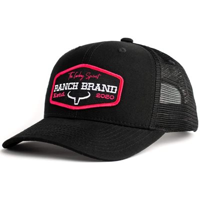 Ranch Brand Ranch Patch Cap - Black with Pink Logo