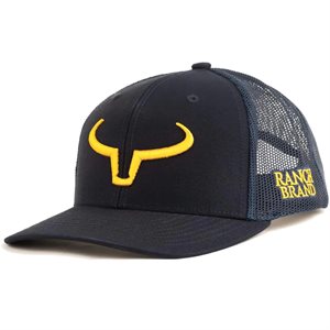 Ranch Brand Kid's Rancher Cap - Navy with Yellow Logo