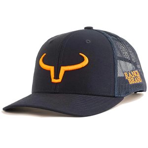 Ranch Brand Kid's Rancher Cap - Navy with Orange Logo