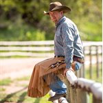 Weaver Vintage Cowboy Chinks with Basketweave Yoke Set 
