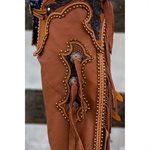 Western Rawhide Leather Cowboy Chink - Dark Brown