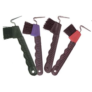 Hoof Pick & Brush with Soft Rubber Grip