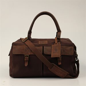 Ariat leather and canvas duffle bag - Brown