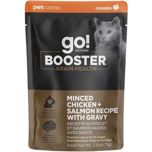 Go! Solutions Brain Health Minced Chicken and Salmon Booster Cat Meal Topper