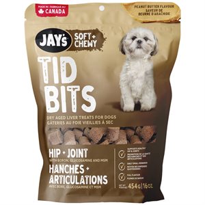 Jay's Tid Bits Peanut Butter Soft Liver Dog Treats 454g