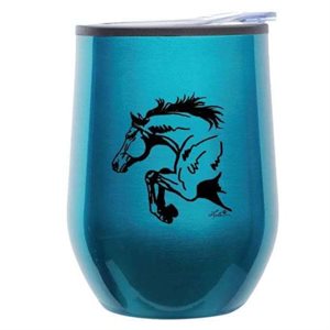 AWST stainless steel wine tumbler - Teal with jumper 