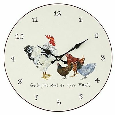 Horloge Murale avec Coq & Poules