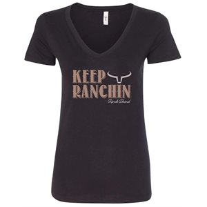 Ranch Brand Keep Ranchin ladies T-Shirt - Black & Tan