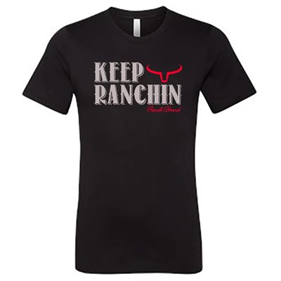 T-Shirt Ranch Brand Keep Ranchin pour homme - Noir & Gris 