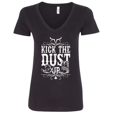 T-Shirt Ranch Brand Kick The Dust pour femme - Noir & Blanc