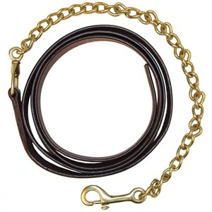 Henri de Rivel Advantage Leather Lead with Chain - Brown