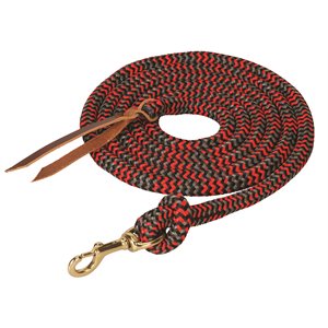Weaver Poly Cowboy Lead with Snap - Black, Red & Gray