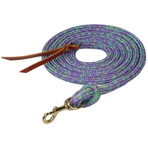 Weaver Poly Cowboy Lead with Snap - Purple, Blue & Lime