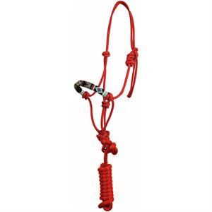 Country Legend Cherokee Rope Halter with Lead - Red