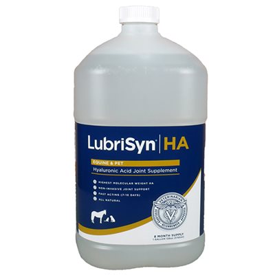 Supplément d'Acide Hyaluronique LubriSyn HA pour Chevaux & Animaux de Compagnie 3.78L
