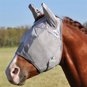 Cashel Crusader Standard Fly Mask with Ears - Grey