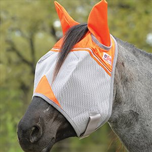 Masque Anti-Mouches Cashel Crusader Standard avec Oreilles - Orange