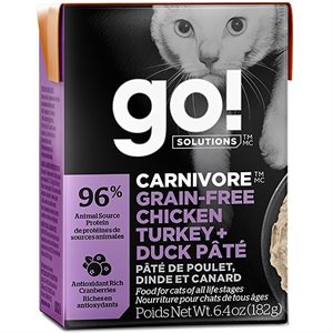 Go! Solutions Carnivore Grain-Free Chicken, Turkey and Duck Pâté Wet Cat Food