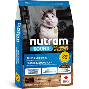 Nutram Sound S5 Adult and Senior Chicken and Salmon Dry Cat Food