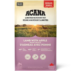 Nourriture Sèche pour Chien Acana Simple Ingrédients Limités Agneau avec Pomme