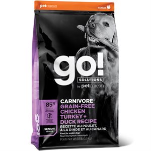 Go! Solutions Carnivore Grain-Free Chicken, Turkey and Duck Senior Dry Dog Food
