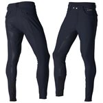 Pantalon d'Équitation d'Hiver Fond Silicone B Vertigo Damien pour Homme - Bleu Marin Foncé