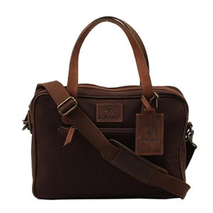 Ariat leather and canvas briefcase - Brown