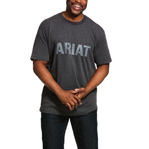 T-Shirt de Travail Ariat Rebar Cotton Strong Block pour Homme - Charcoal