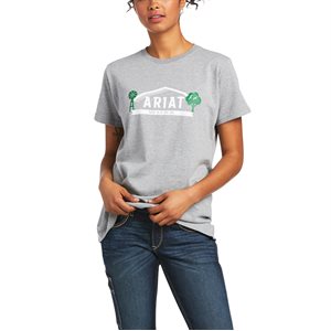 Ariat Ladies Rebar Cotton Strong Farm Work T-Shirt - Heather Grey