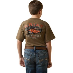 Ariat Kid's Farm Truck Western T-Shirt - Mocha Heather